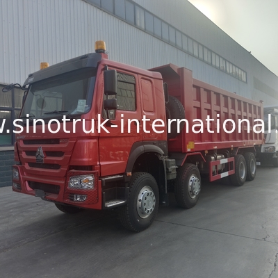 SINOTRUK लाल HOWO 400HP 8×4 टिपर डंप ट्रक LHD