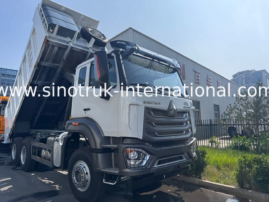 SINOTRUK HOHAN Howo टिपर डंप ट्रक मध्य लिफ्टिंग वेइचाई इंजन 6 × 4 LHD आयताकार कार्गो बॉक्स सफेद 19-20CBM