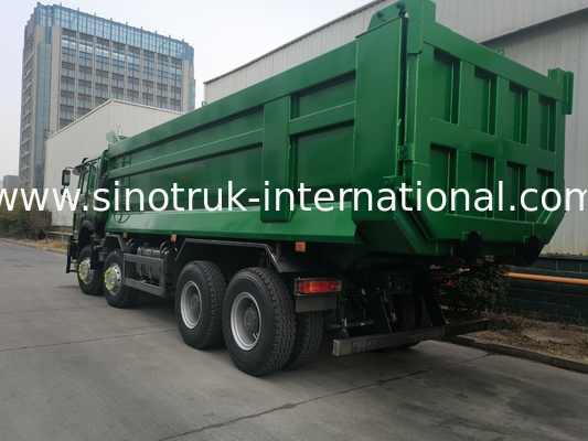 SINOTRUK HOWO 400HP 8X4 टिपर डंप ट्रक निर्माण पुराना फ्रंट फेस भूत फेस कैब सैन्य बंपर यू टाइप कंटेनर