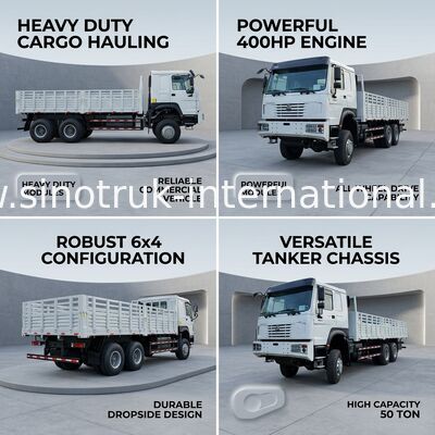 होवो फुल ड्राइव कार्गो बॉक्स ट्रक 400 एचपी 4 एक्सल