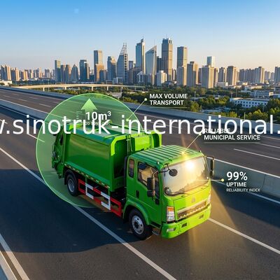 SINOTRUK HOWO कंप्रेस्ड कॉम्पेक्टर गारबेज कलेक्शन ट्रक 4×2 LHD