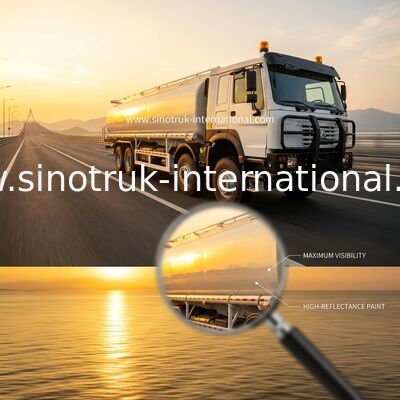 SINOTRUK HOWO लाल 371HP 8×4 12 पहिया उच्च क्षमता तेल टैंक ट्रक 30CBM