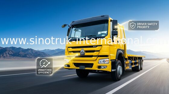 LHD ZZ1257S4641W 371HP 7.65 मीटर लंबा बेड कार्गो ट्रक