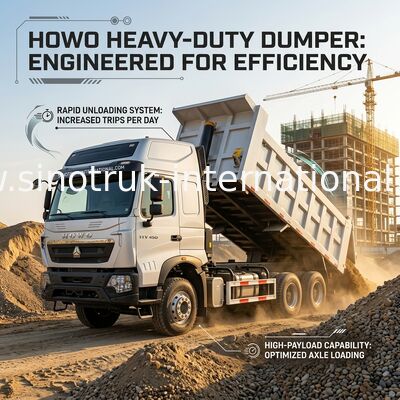 inotruk न्यू होवो टिपर डंप ट्रक चेसिस वीचाई इंजन 8 × 4 एलएचडी 430एचपी