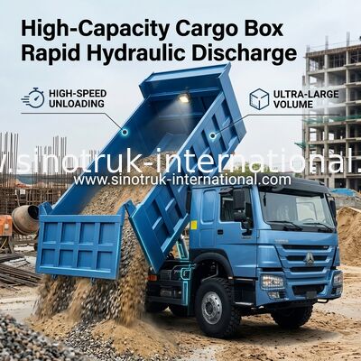 380hp Sinotruk Howo 8x4 डंप ट्रक 12 पहियों HW76 ZZ3317V3567B1R RHD सुरुचिपूर्ण नीला