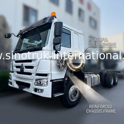 SINOTRUK HOWO ट्रक चेसिस SINOTRUK इंजन371HP 6 × 4 आरएचडी चेतावनी प्रकाश के साथ डंप ट्रक कार्गो ट्रक पानी ट्रक में इस्तेमाल किया