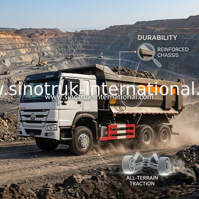 SINOTRUK HOWO हैवी ड्यूटी माइनिंग डंप ट्रक LHD 6x4