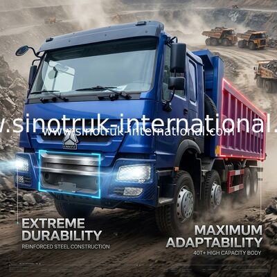 SINOTRUK ब्लू HOWO 400HP 8×4 टिपर डंप ट्रक LHD