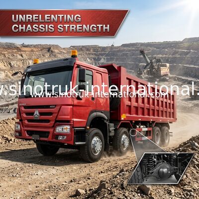 SINOTRUK लाल HOWO 400HP 8×4 टिपर डंप ट्रक LHD
