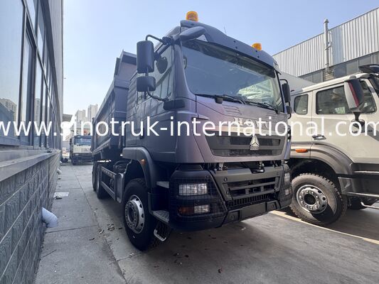 SINOTRUK HOWO TX Model 371HP LHD Tipper Dump Truck 6X4 With Warning lights U type Grey Color