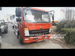 SINOTRUK HOWO 4X2 6 पहिया तेल टैंक ट्रक 5-6CBM प्रवाहमीटर के साथ एकल डिब्बा