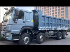 Sinotruk HOWO 8X4 डंप ट्रक 380hp 8X4 12 पहियों HW76 ZZ3317V3567B1R आरएचडी सुरुचिपूर्ण नीला