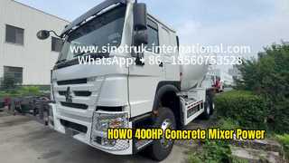 SINOTRUK HOWO 6x4 कंक्रीट मिक्सर ट्रक 400HP पावर